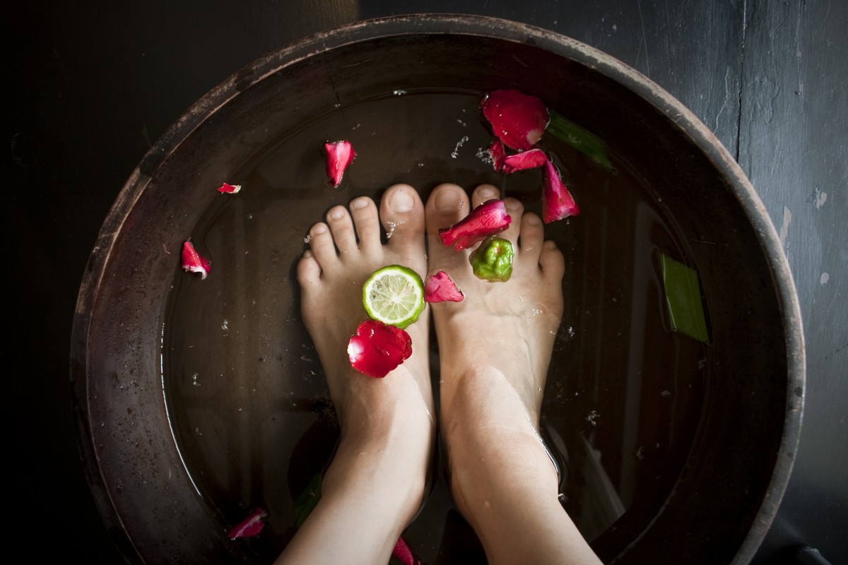 aromaterápiás lábfürdő