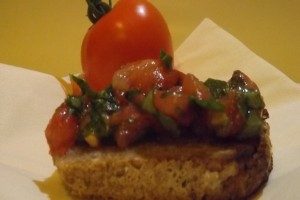 szent bazsalikom illóolaj és bruschetta